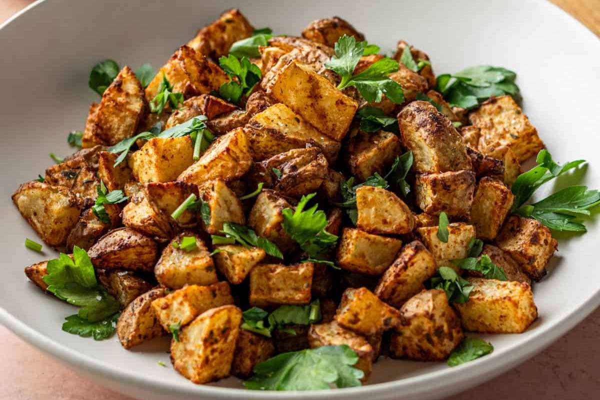 Simple Air Fryer Diced Potatoes.