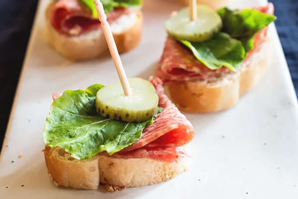 Salami Bread Appetizer. 