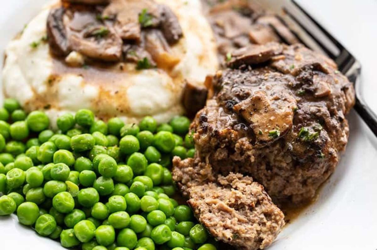 Salisbury Steak With Mushroom Gravy. 