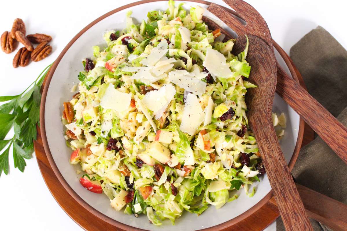 Shaved Brussels Sprouts Salad. 