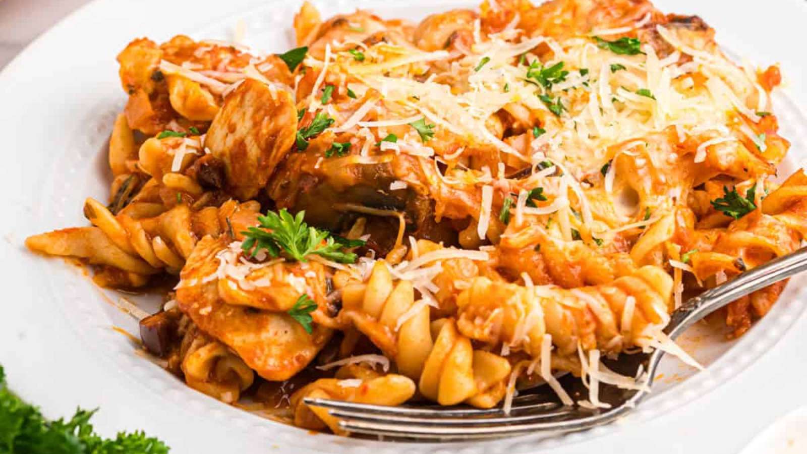 Baked Chicken & Tarragon Pasta recipe by Simply Stacie.