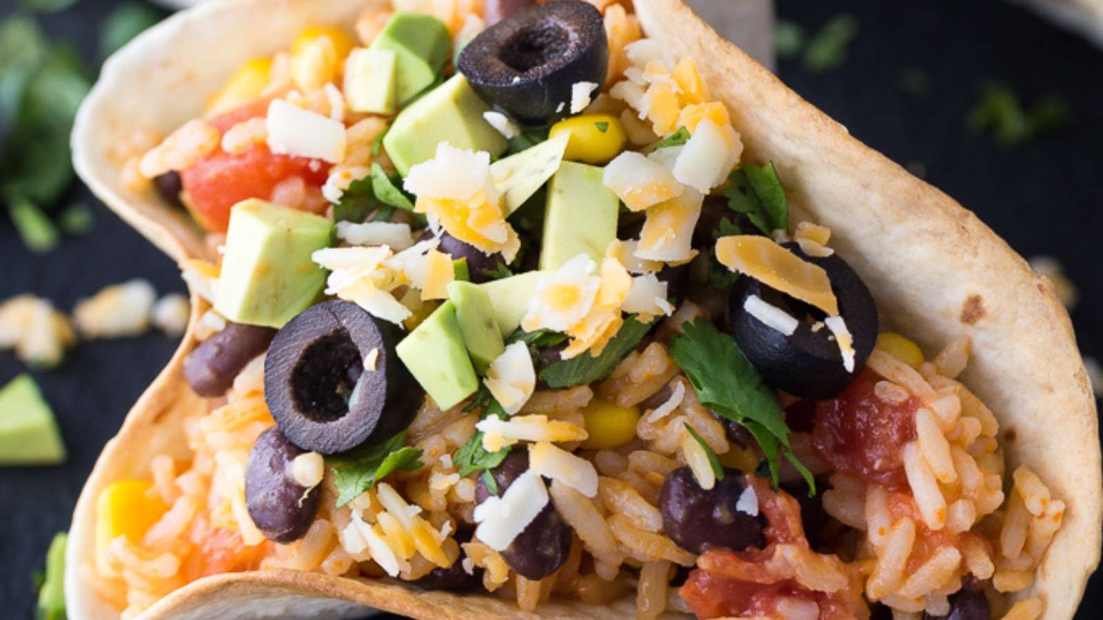 Black Bean & Rice Open-Faced Tacos recipe by Simply Stacie.