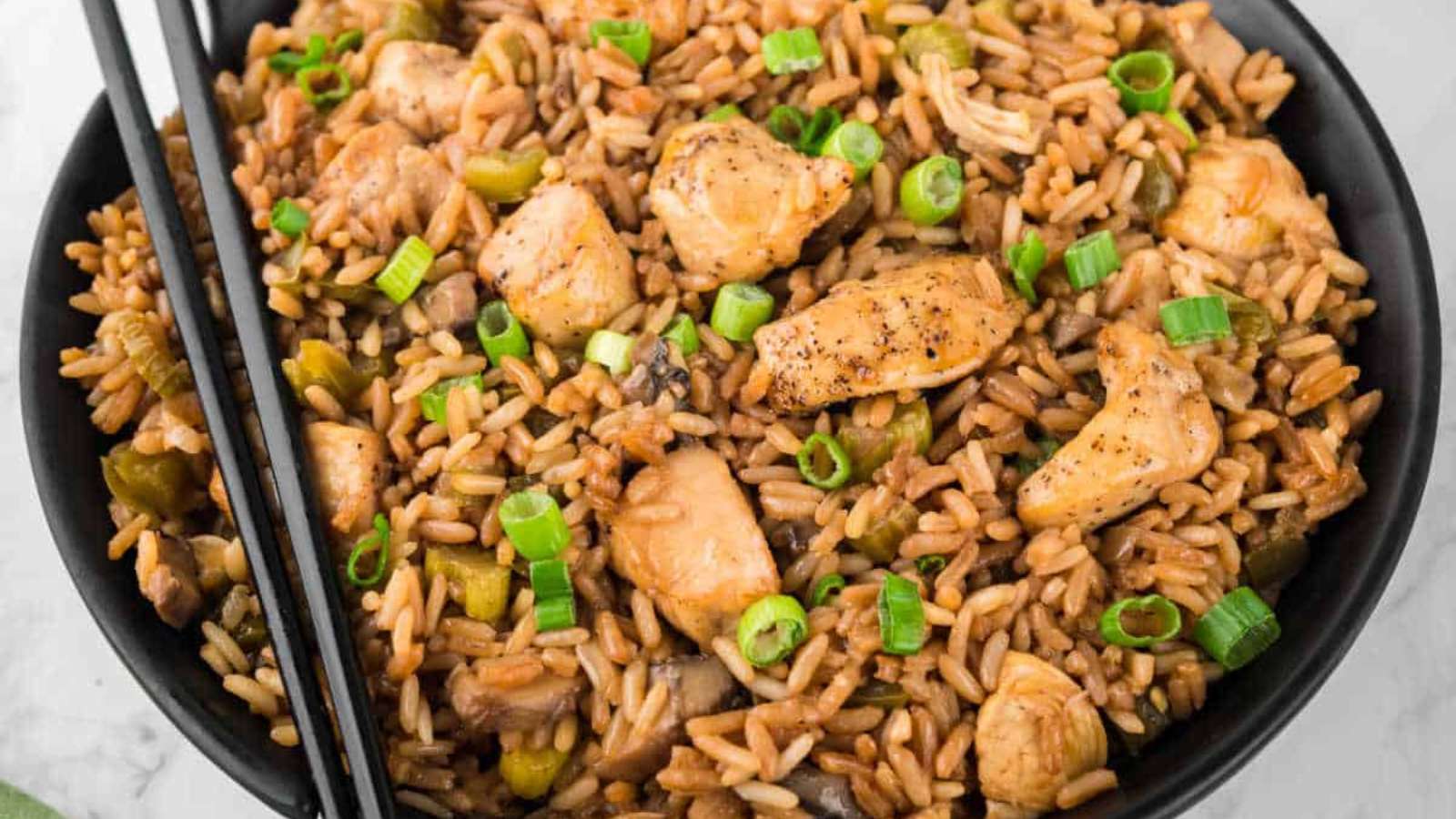 Oven Baked Chicken Fried Rice recipe by Simply Stacie.