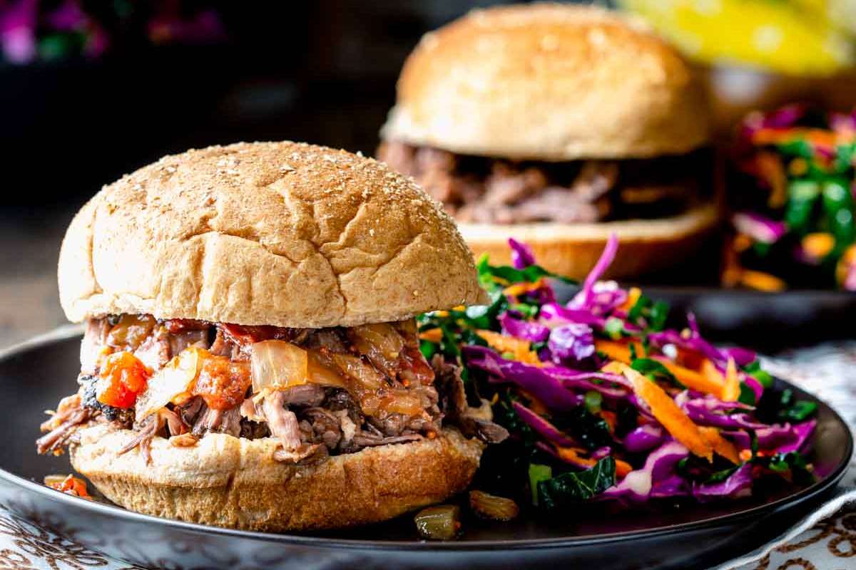 Slow-Cooker Barbecue Pulled Beef. 