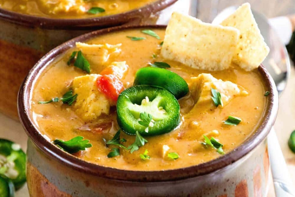 Slow Cooker King Ranch Chicken Soup