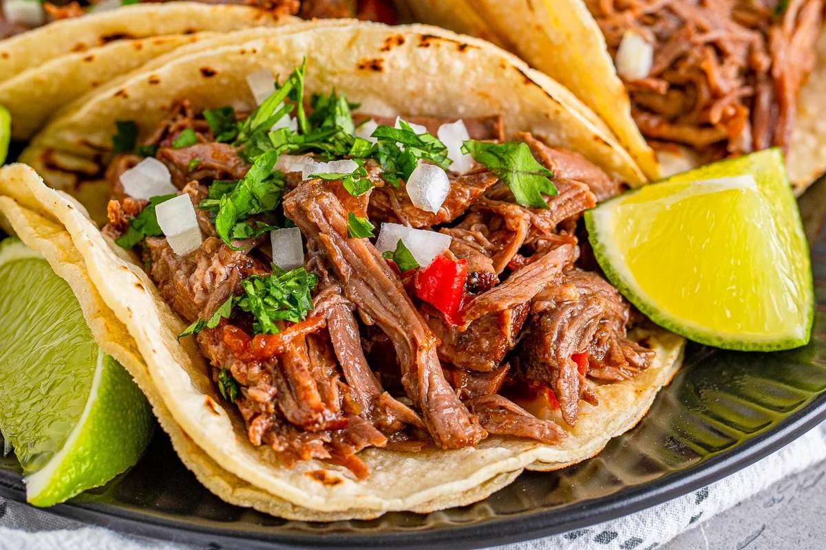 Slow Cooker Shredded Beef Tacos Recipe. 