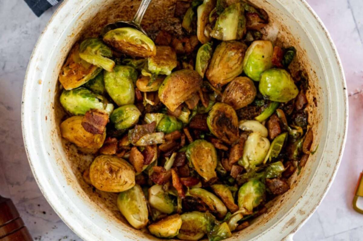 Smoked Brussels Sprouts + Bacon { Easy Side Dish }. 