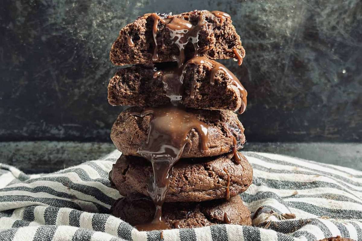 Sourdough Discard Brownie Cookies With Cherries.