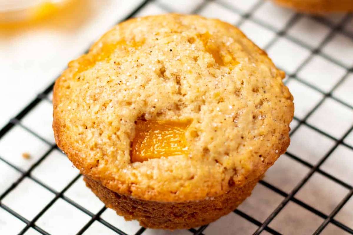 Spiced Peach Muffins. 