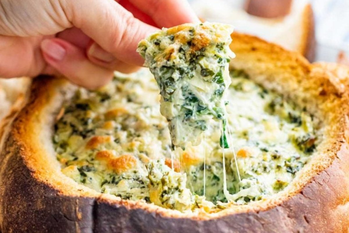 Spinach Artichoke Dip In A Bread Bowl