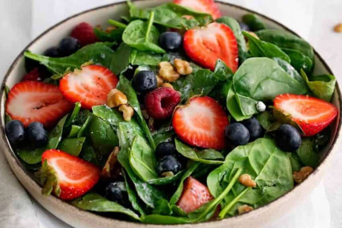 Spinach Berry Salad (With Poppy Seed Dressing) Recipe. 