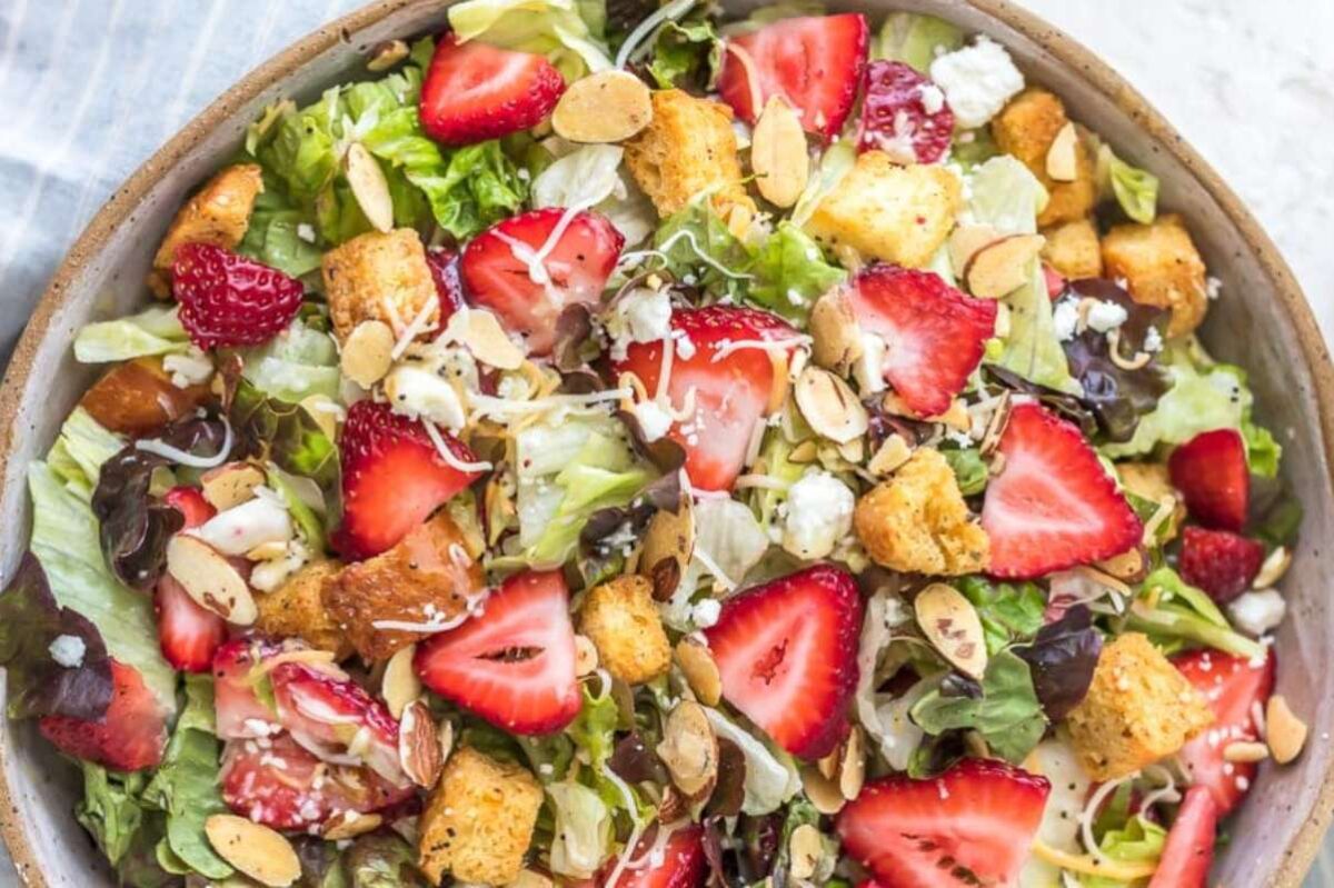 Strawberry Pecan Salad With Poppyseed Dressing. 
