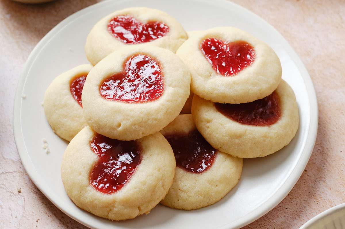 Strawberry Thumbprint Cookies.