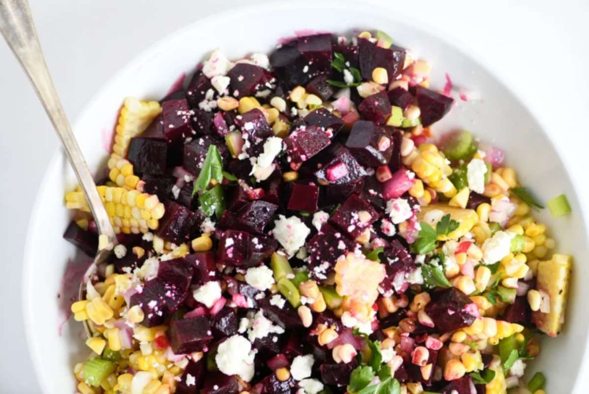 summer beet and corn salad. 