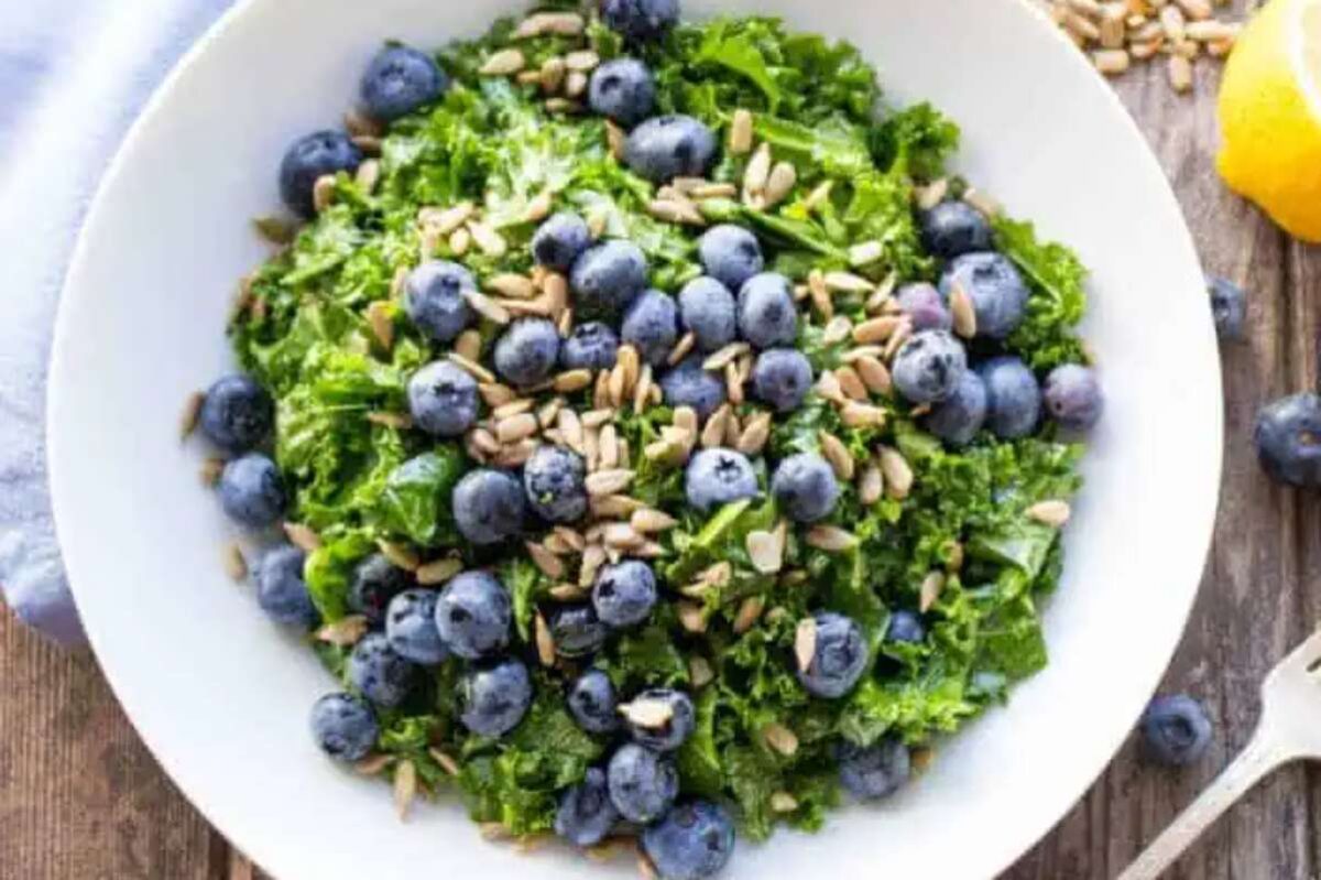 Summer Kale + Blueberry Salad. 
