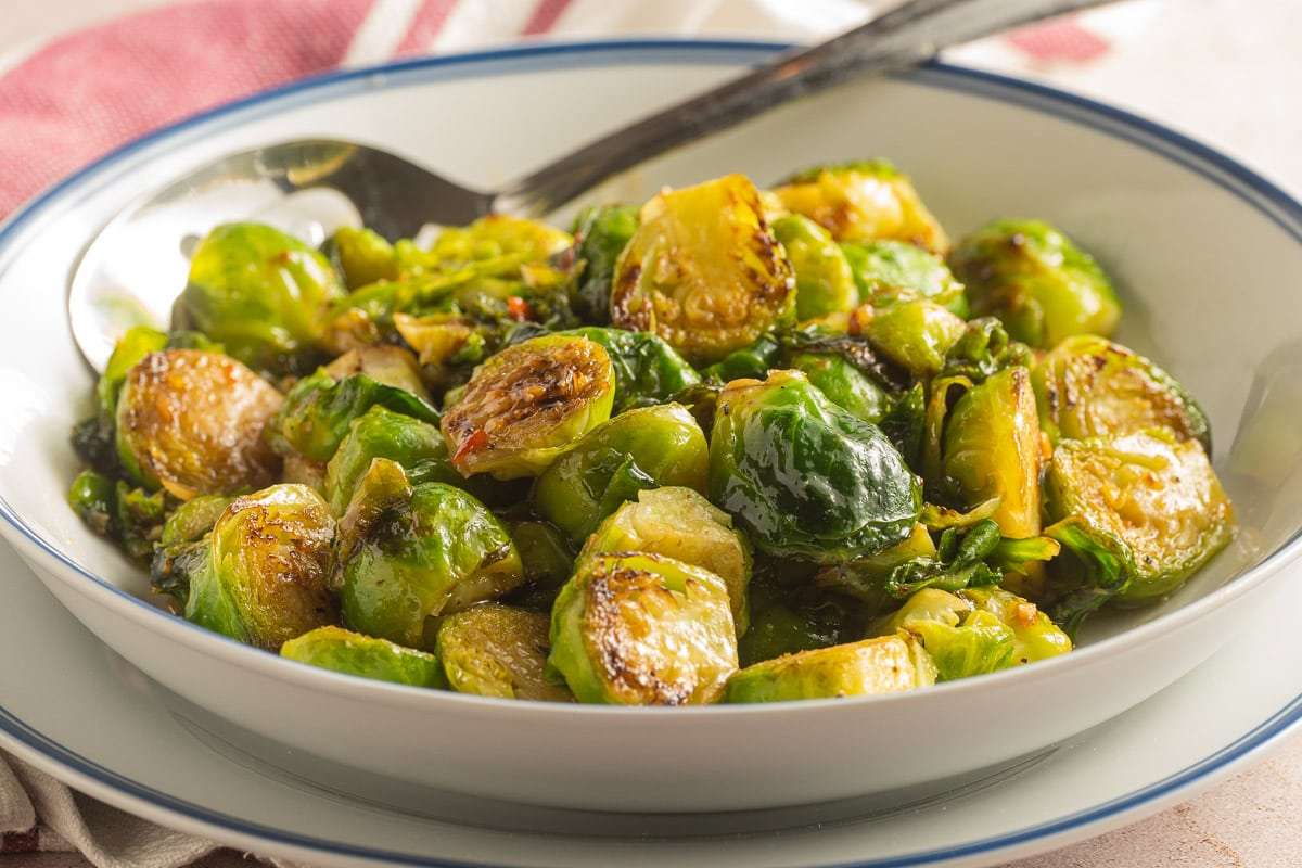 Sweet And Spicy Brussels Sprouts. 