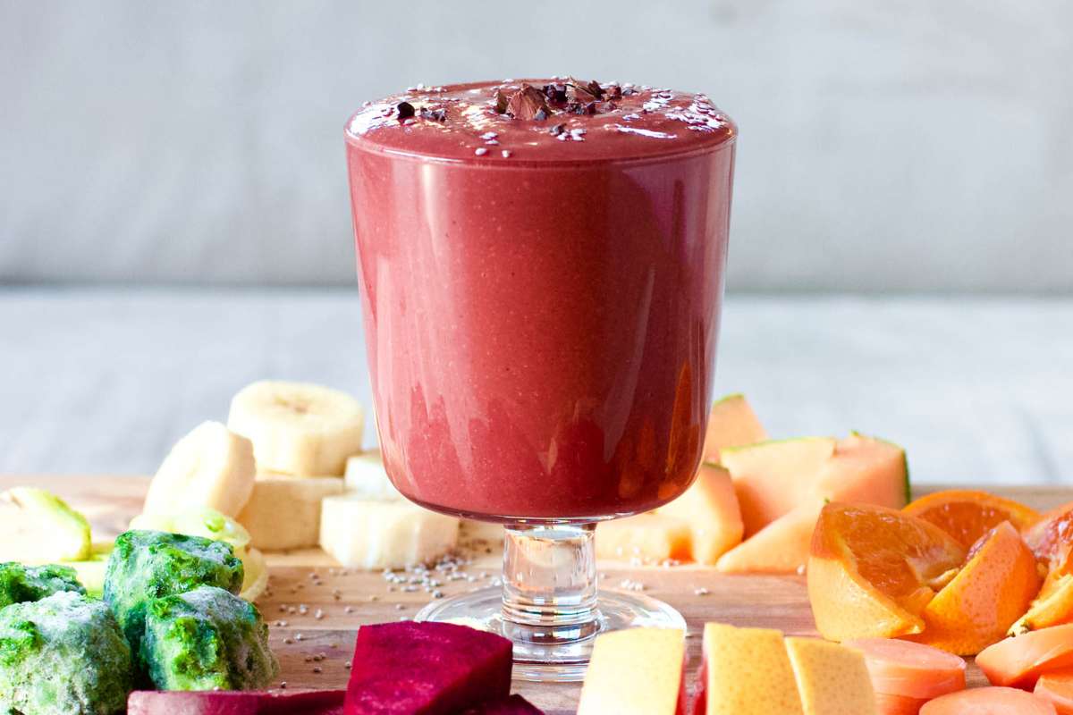 Sweet, Bitter And Spicy, Red Smoothie Rocket. 