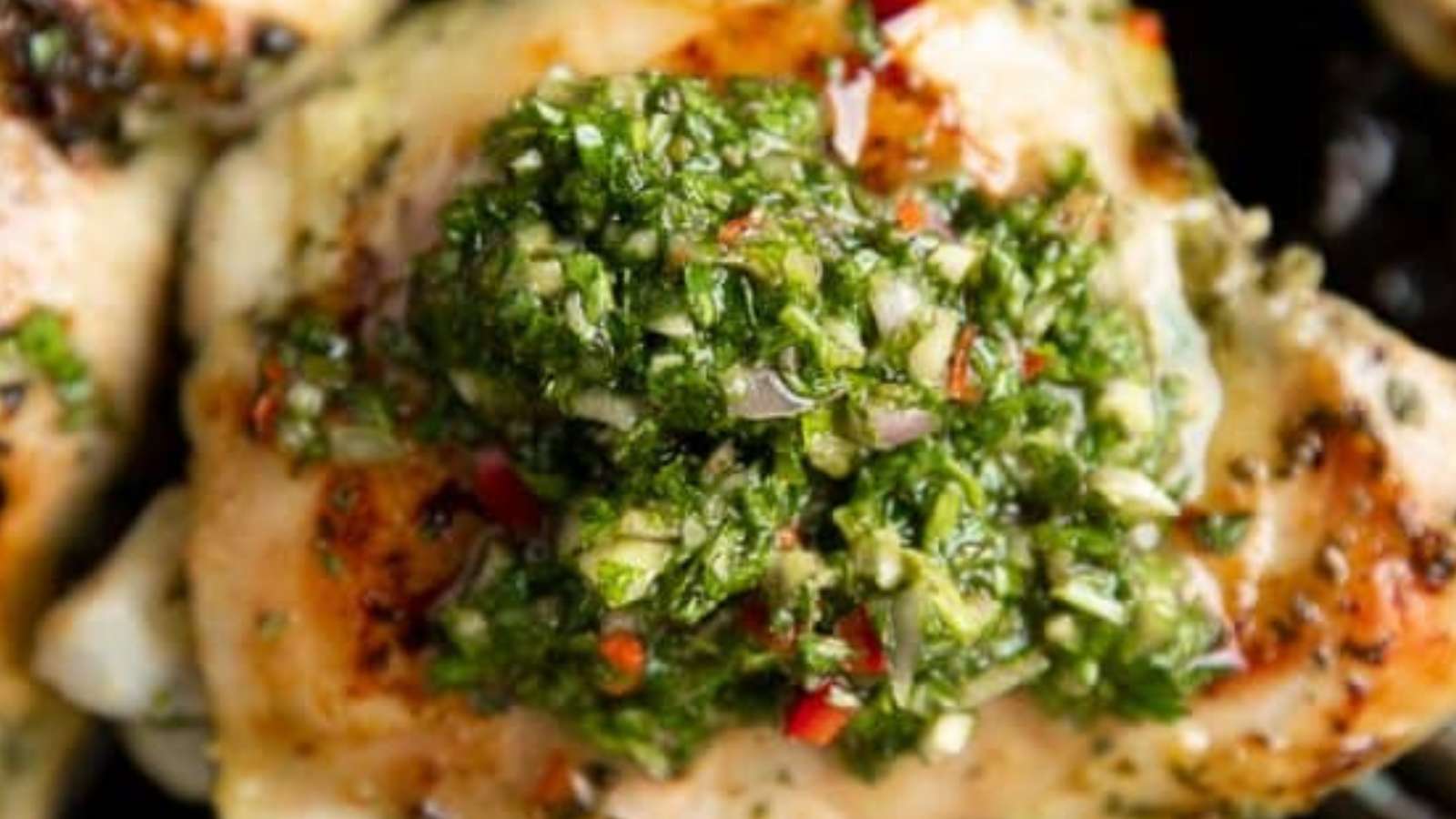 Chimichurri Chicken recipe by The Forked Spoon.