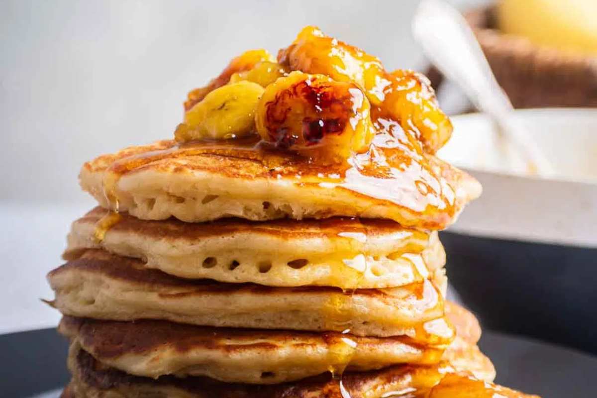 The Best Buttermilk Pancakes With Caramelized Bananas Recipe. 