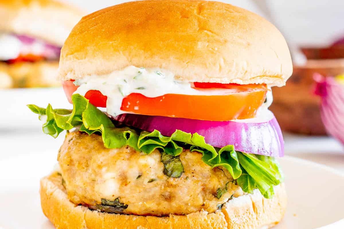The Best Greek Chicken Burgers. 