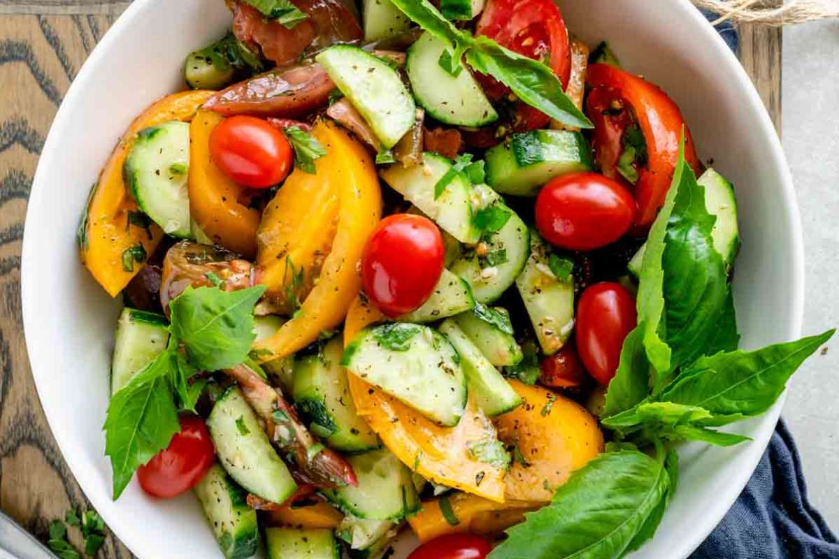 Tomato Cucumber Salad.