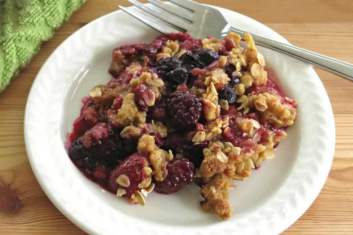 Triple Berry Crisp With Frozen Berries.
