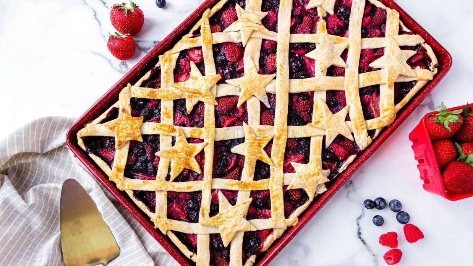Easy Berry Slab Pie recipe by Two Kids and a Coupon.