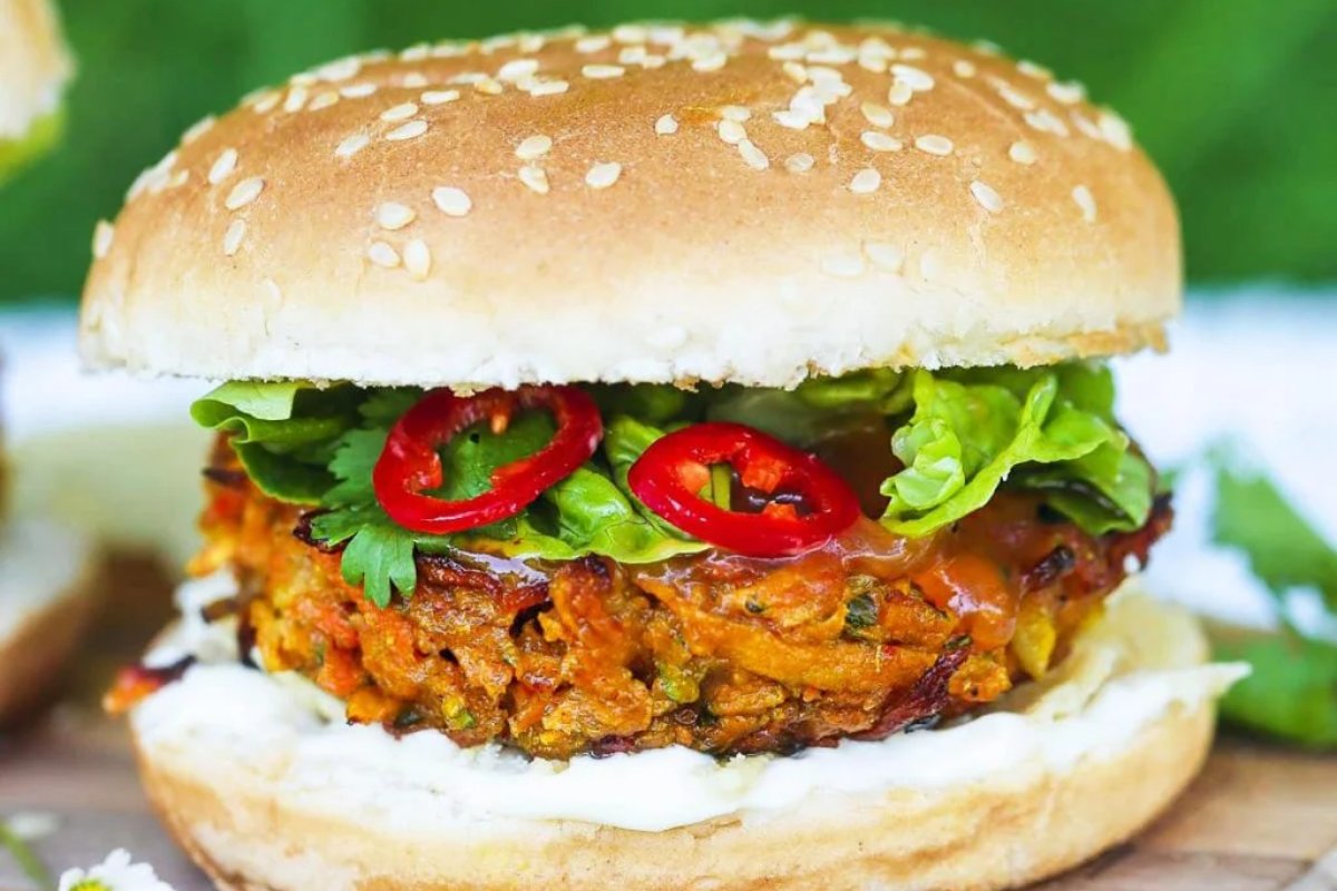 Vegan Bhaji Burger. 