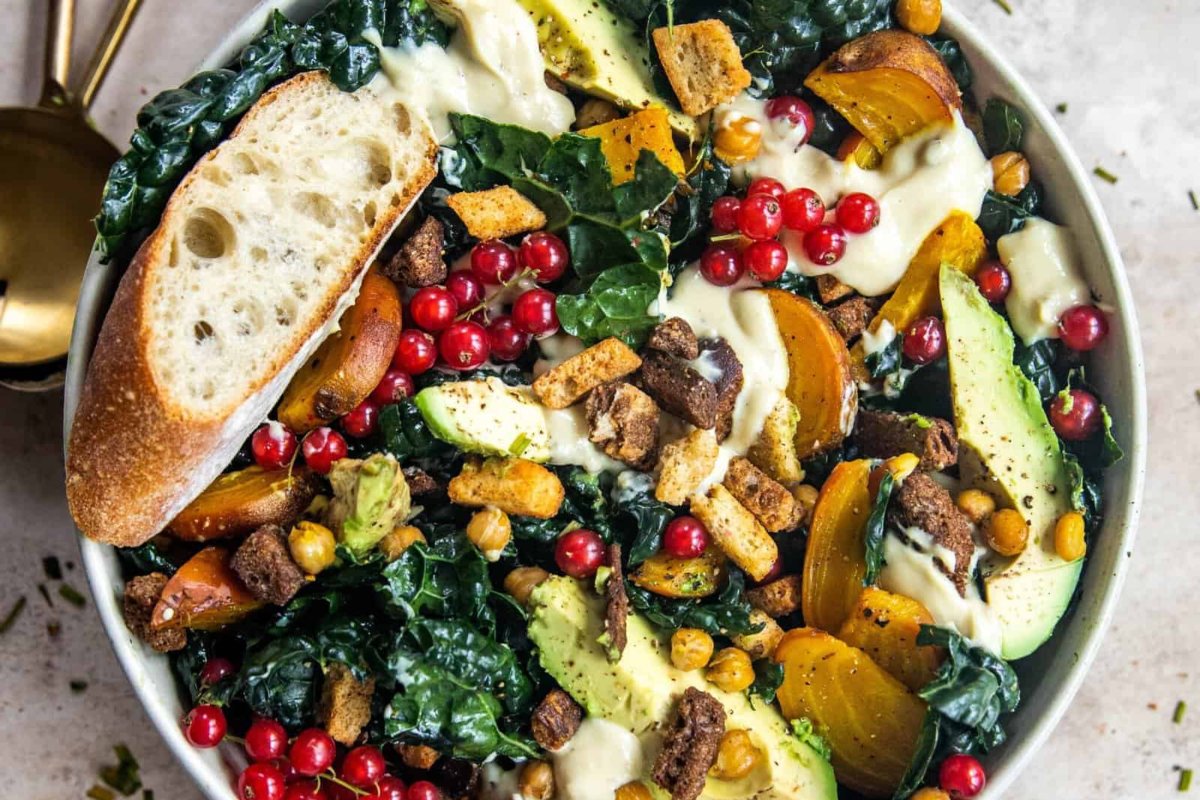 Vegan Kale Caesar Salad