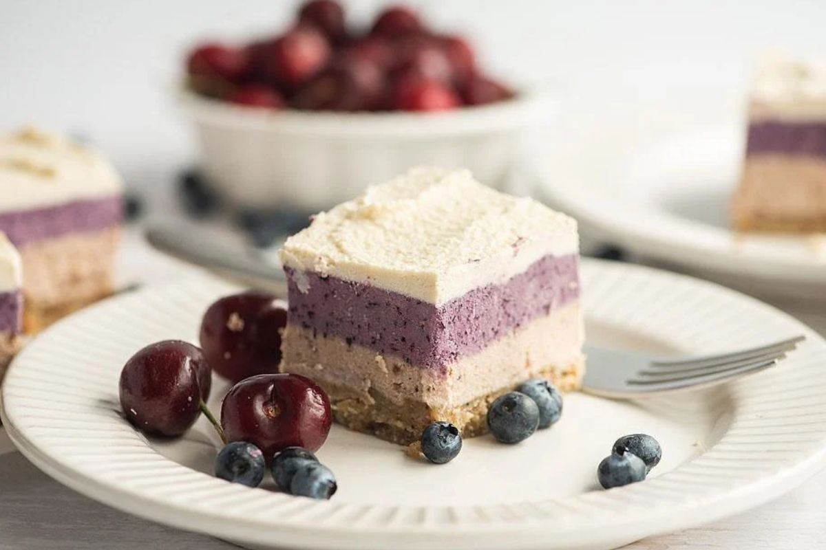 Very Berry Cherry Layered Creamy Vegan Bars