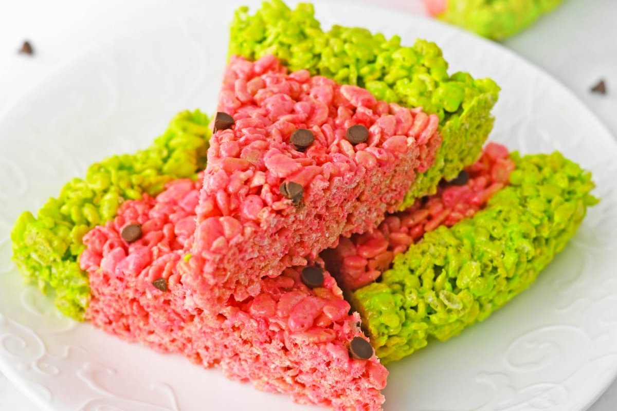 Watermelon Rice Krispie Treats