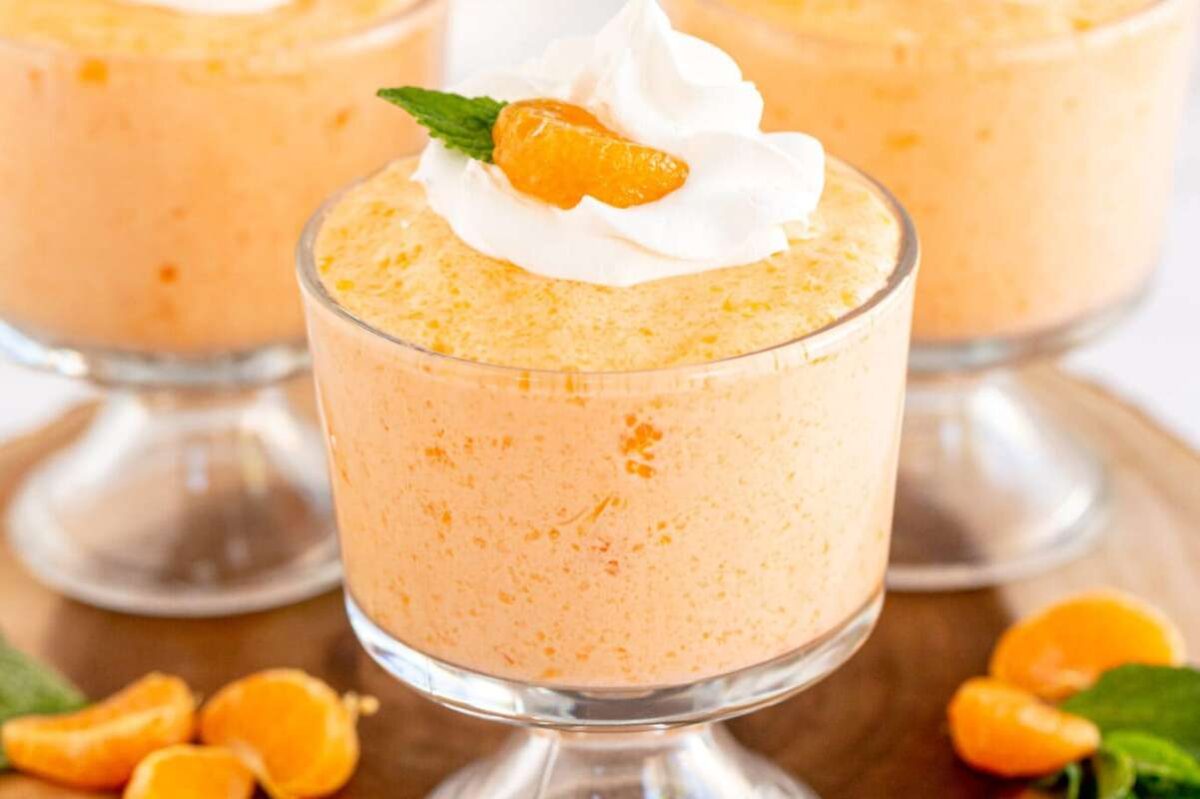 Whipped Jello Mandarin Orange Mousse.