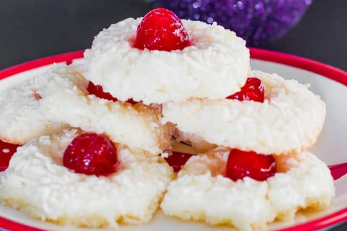 Yuletide Coconut Cherry Cookies