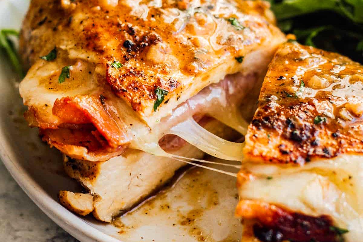Ham And Cheese Stuffed Chicken. 