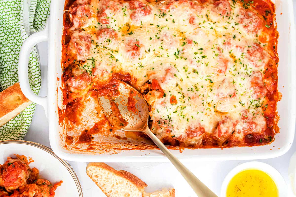 Meatball Parmesan Casserole Recipe. 