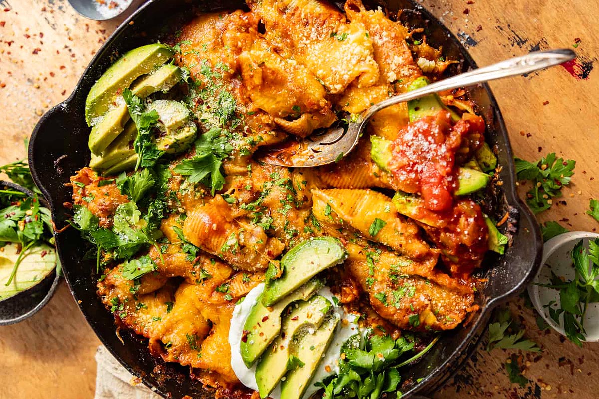 Taco Stuffed Shells With Cream Cheese. 