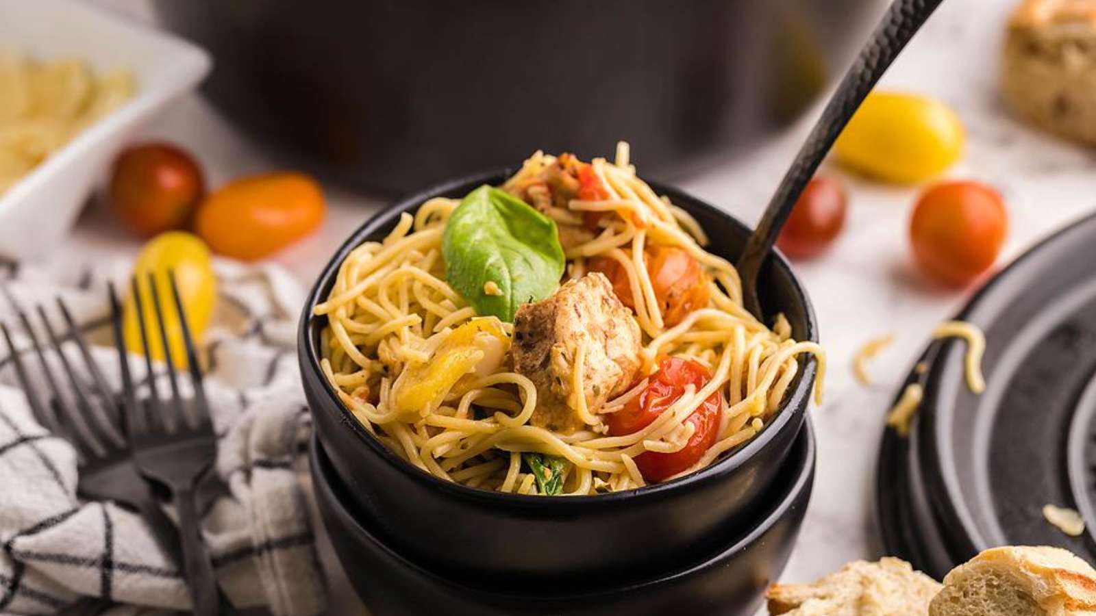 Easy Sheet Pan Chicken Caprese Pasta recipe by xoxoBella.