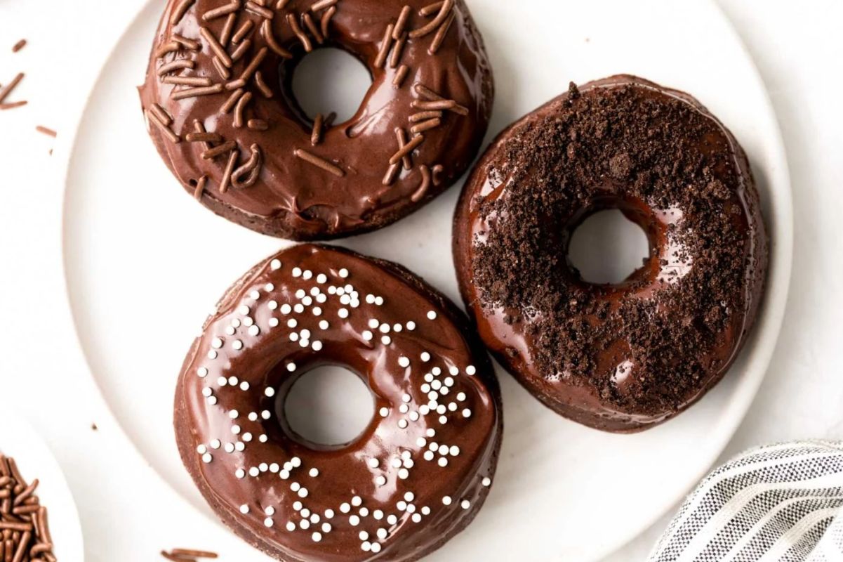 Air Fryer Chocolate Donuts From Scratch