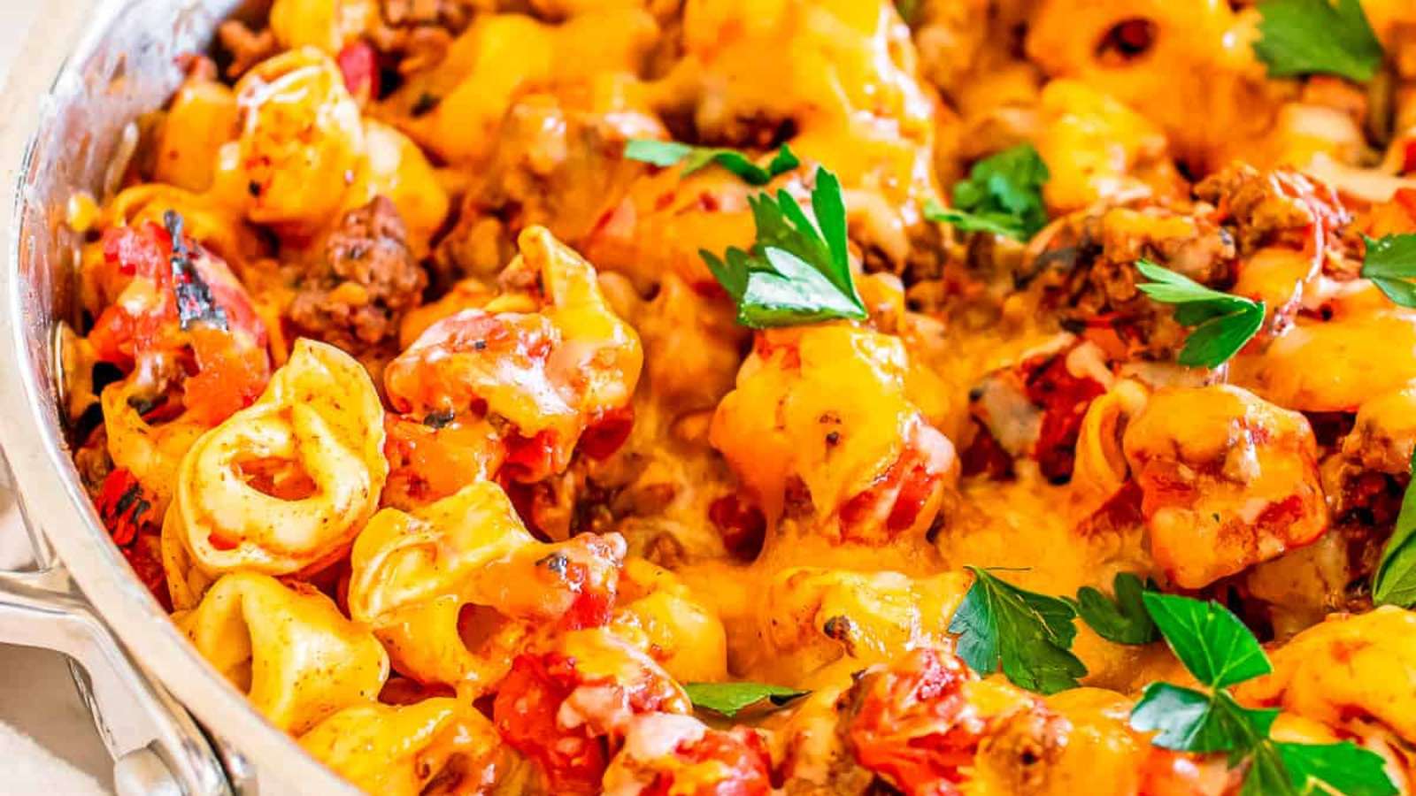 Taco Tortellini Skillet recipe by Busy Day Dinners.
