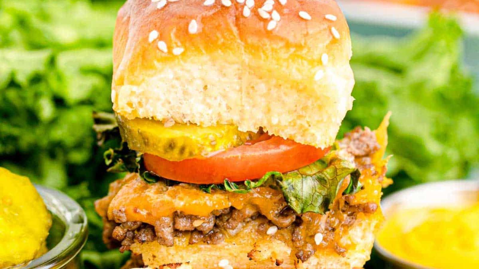 Easy Cheeseburger Sliders recipe by Busy Family Recipes.