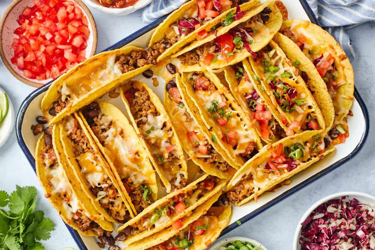 Cheesy Baked Tacos. 