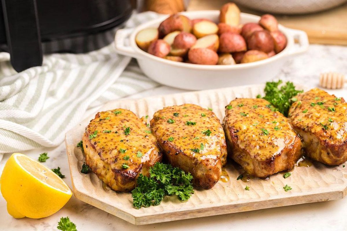 Delicious Air Fryer Honey Mustard Pork Chops