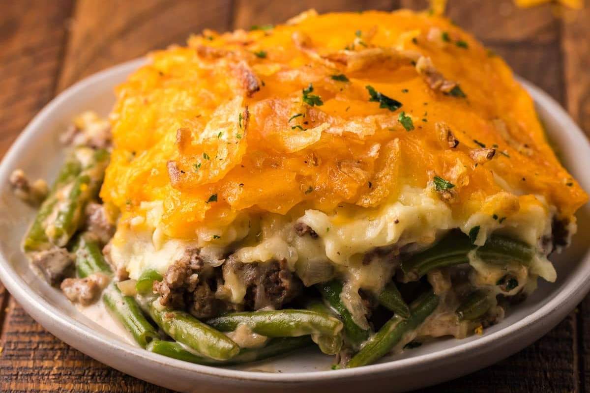 Hamburger Green Bean Casserole.