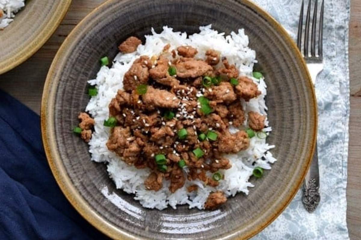 Korean Ground Turkey & Rice Bowls. 