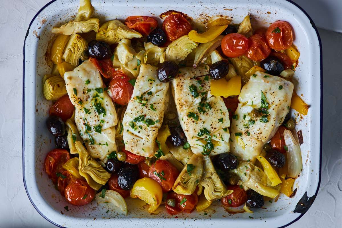 Mediterranean Style Baked Cod. 