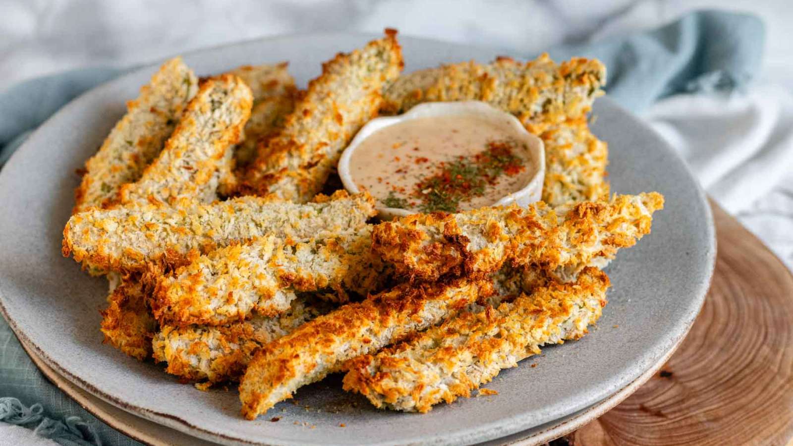 Crispy Air Fryer Pickle Spears recipe by Piper Cooks.