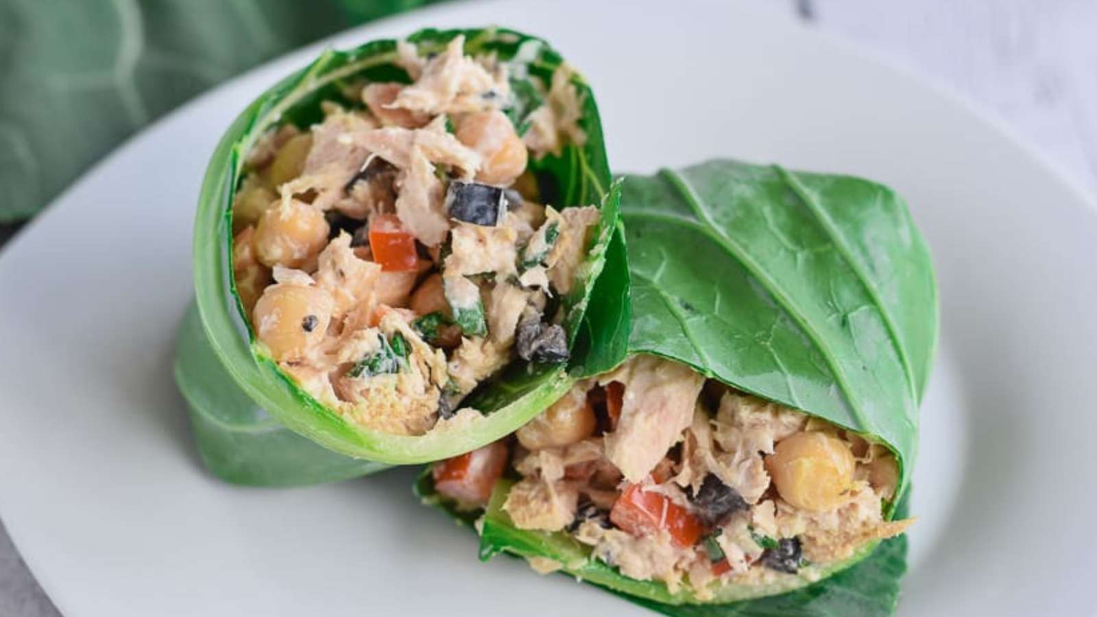 Tuna Salad Collard Wraps recipe by Seasonal Cravings.