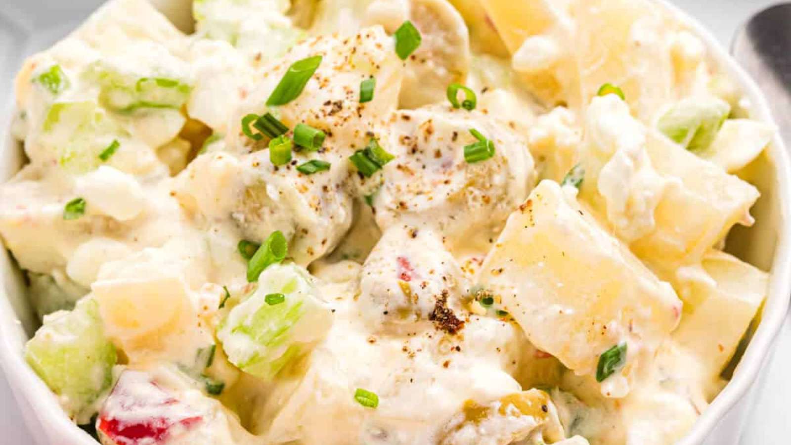 Cheese Potato Salad recipe by Simply Stacie.