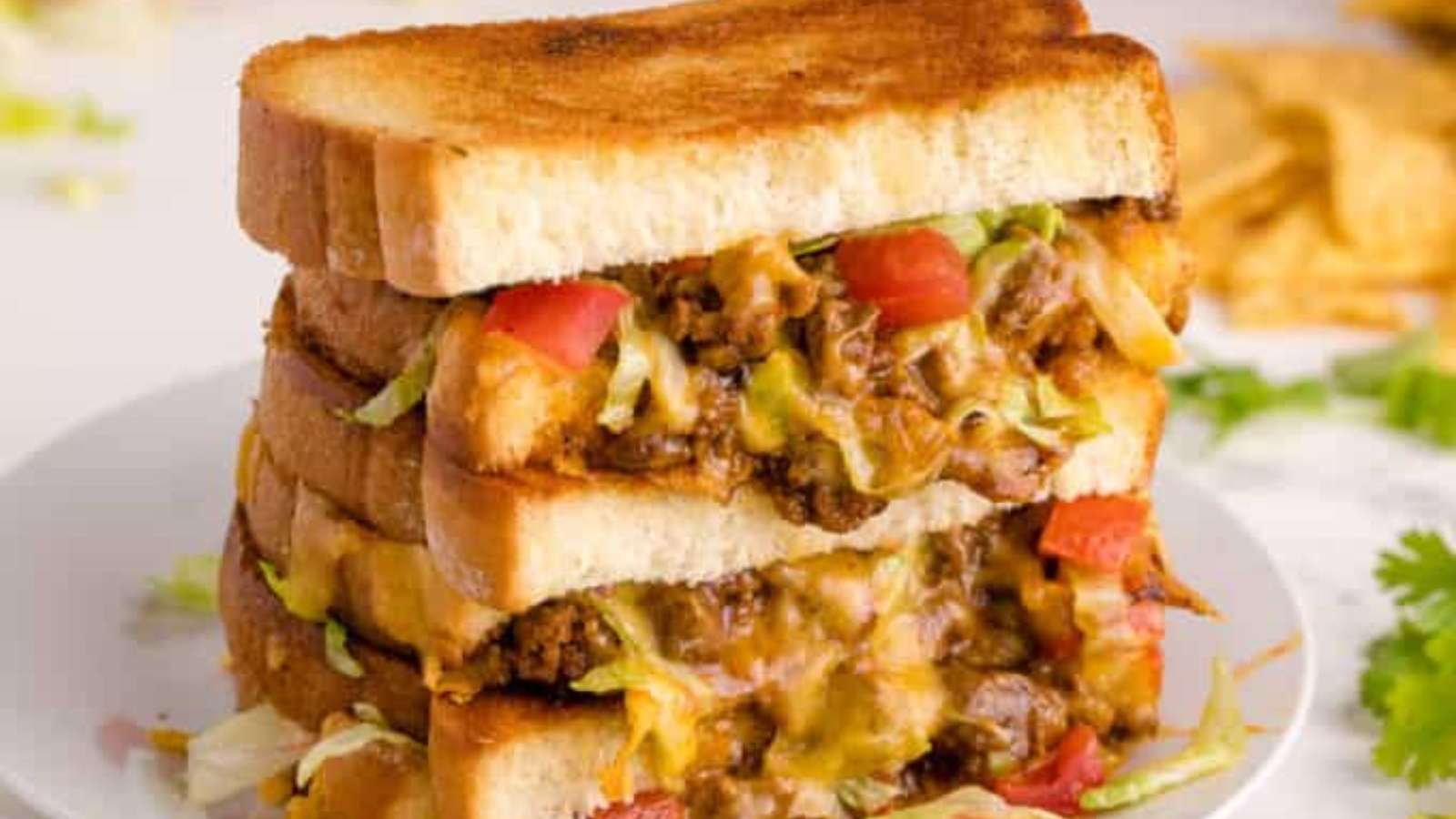 Taco Grilled Cheese Sandwich recipe by Simply Stacie.