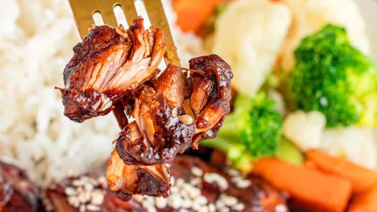 Slow Cooker Honey Garlic Chicken Thighs.